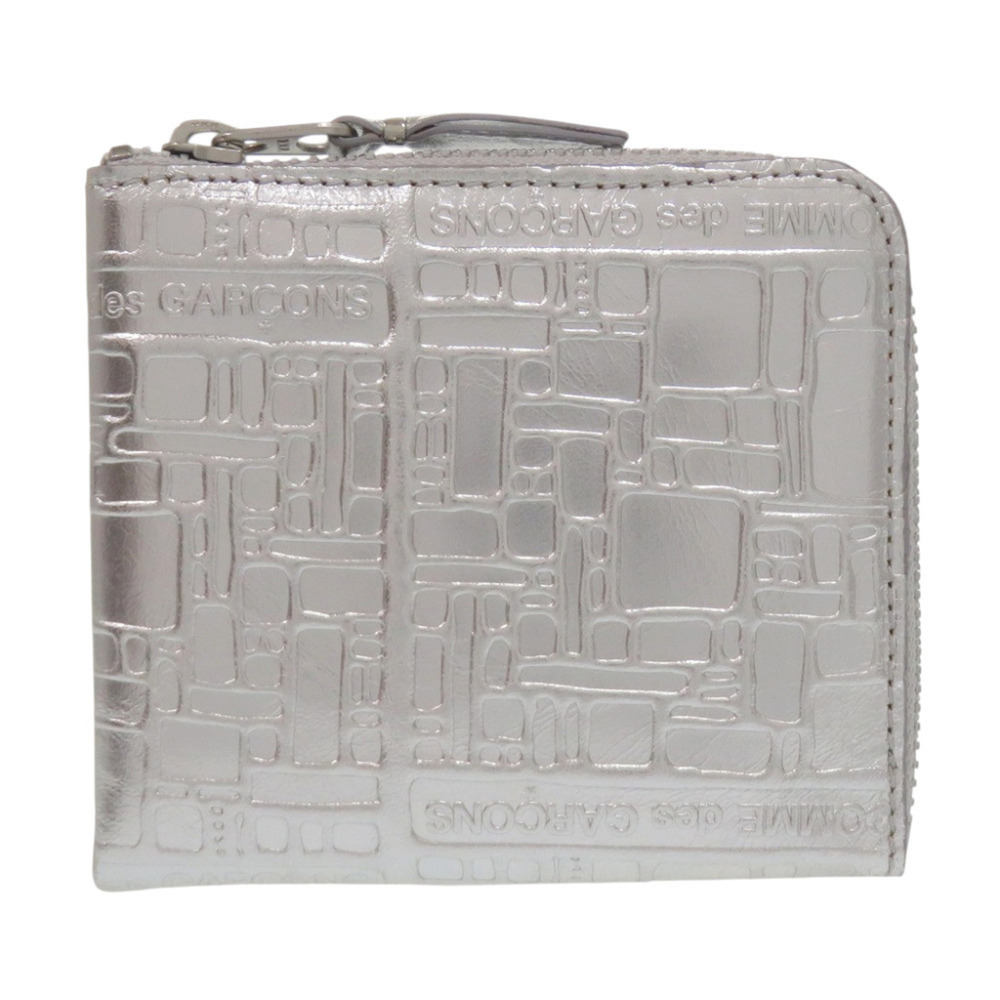 Comme des Garçons L-shaped zipper embossed logo wallet/coin case SA3100EG Lea...